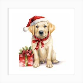 Christmas Labrador Retriever Art Print