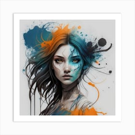 Splatter Girl 2 Art Print