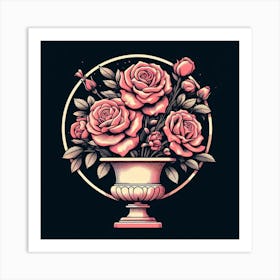 Roses In A Vase 4 Art Print