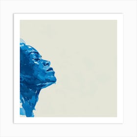 Portrait Of A Woman With Blue Hair Art Print