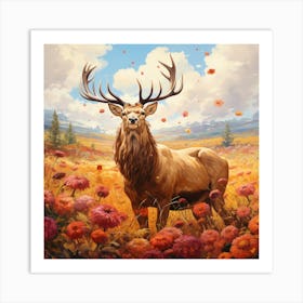 Deer In The Meadow 2 Art Print