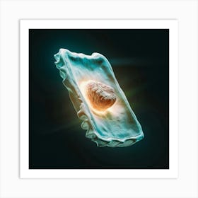 Cell Structure Isolated On Black Background Art Print