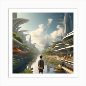 Futuristic Cityscape 221 Art Print