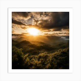 Sunrise In The Mountains Art Print