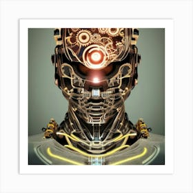 Cyborg Head Art Print