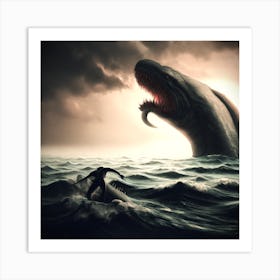 The Leviathan And Man Art Print