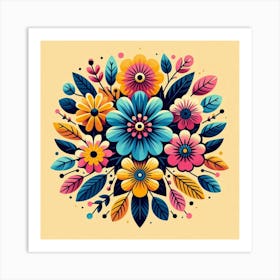 Mexican Floral Design Art Print