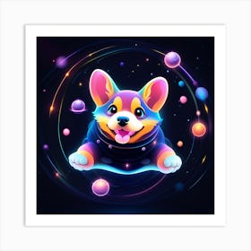 Corgi In Space 3 Art Print