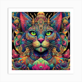 Psychedelic Cat 6 Art Print