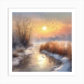 Winter Landscape Painting 1 Art Print