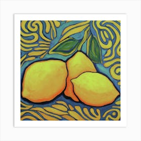 Matisse Inspired Abstract Lemons 1 Art Print