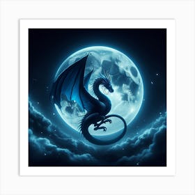 Dragon In The Moonlight 1 Art Print