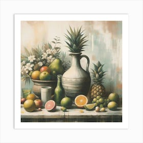 Fruit And Flowers Art Print