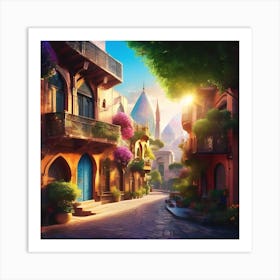 Street In The City Art Print