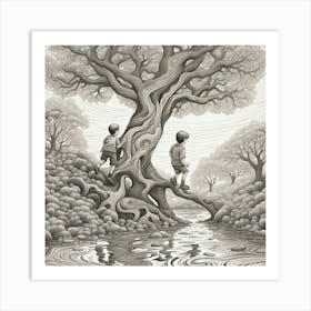 Children In The Forest 2 Art Print