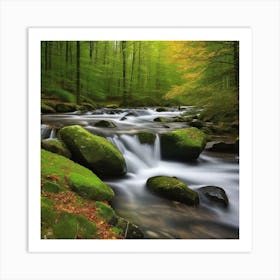 Stream In The Forest 21 Art Print