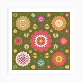 Mexican Floral Pattern Art Print