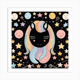 Cute Unicorn Art Print