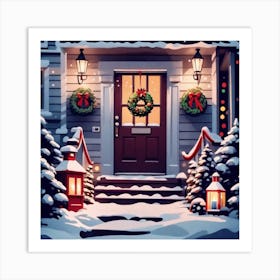 Christmas Front Door 2 Art Print