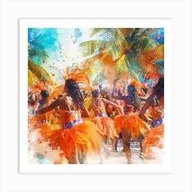 Carnival Dancers 3 Art Print