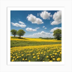 Yellow Dandelions Art Print