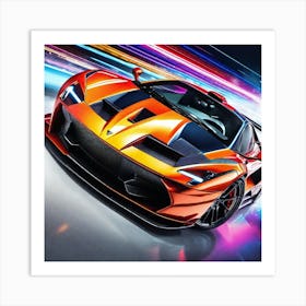 Supercar At Night 1 Art Print