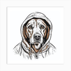 Dog In A Hoodie 1 Art Print