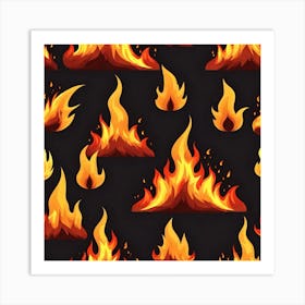 Seamless Pattern Of Fire 2 Art Print