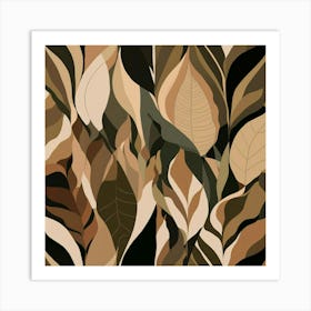 Tan And Brown Leaves Art Print