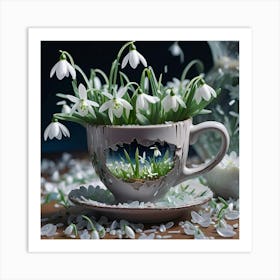 Snowdrops In A Teacup 1 Art Print