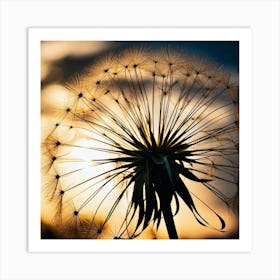 Sunset Dandelion 8 Art Print