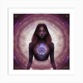 Woman In Space Art Print