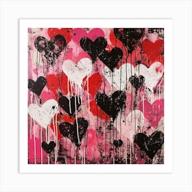 Abstract Heart Painting Valentine'S Day 1 Art Print