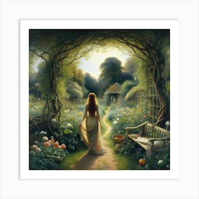 Girl In A Garden 8 Art Print