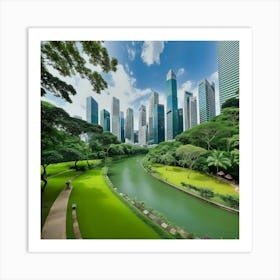 Singapore Cityscape Art Print