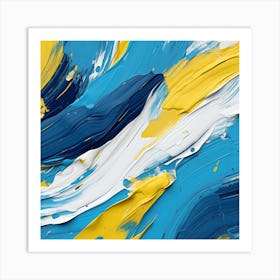 Abstract Of Blue And Yellow Art Print