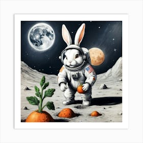 Rabbit On The Moon 11 Art Print