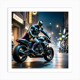 Batman On A Motorcycle gjb 1 Art Print