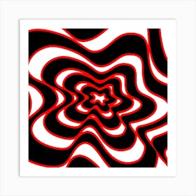 Black And Red Swirls Art Print