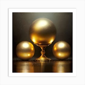 Golden Spheres Art Print