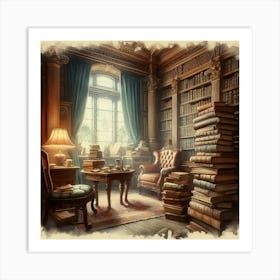 Old Library 1 Art Print