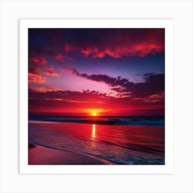 Sunset On The Beach 567 Art Print