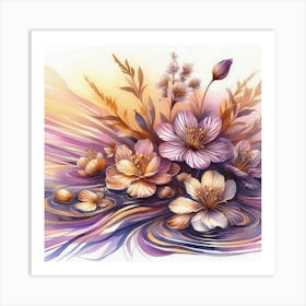 Flowers In Water Art Print