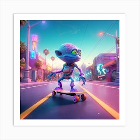 Alien Skate 8 Art Print