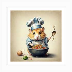 Hamster In Chef Hat Art Print