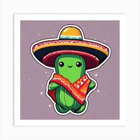 Kawaii Cactus 2 Art Print