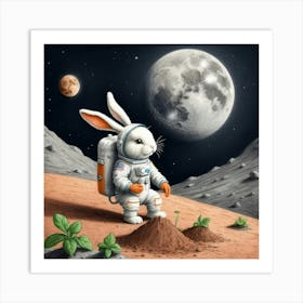 Rabbit In Space 12 Art Print