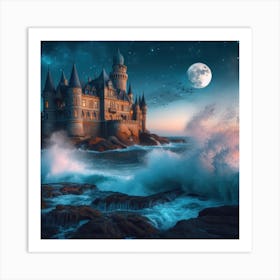 Castle On The Ocean Gigapixel Hq Scale 6 00x Art Print