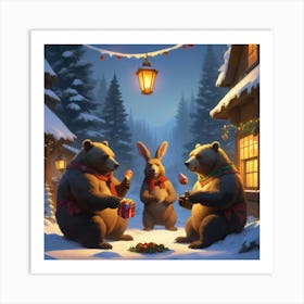 Christmas Bears 9 Art Print