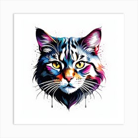 Colorful Cat 6 Art Print